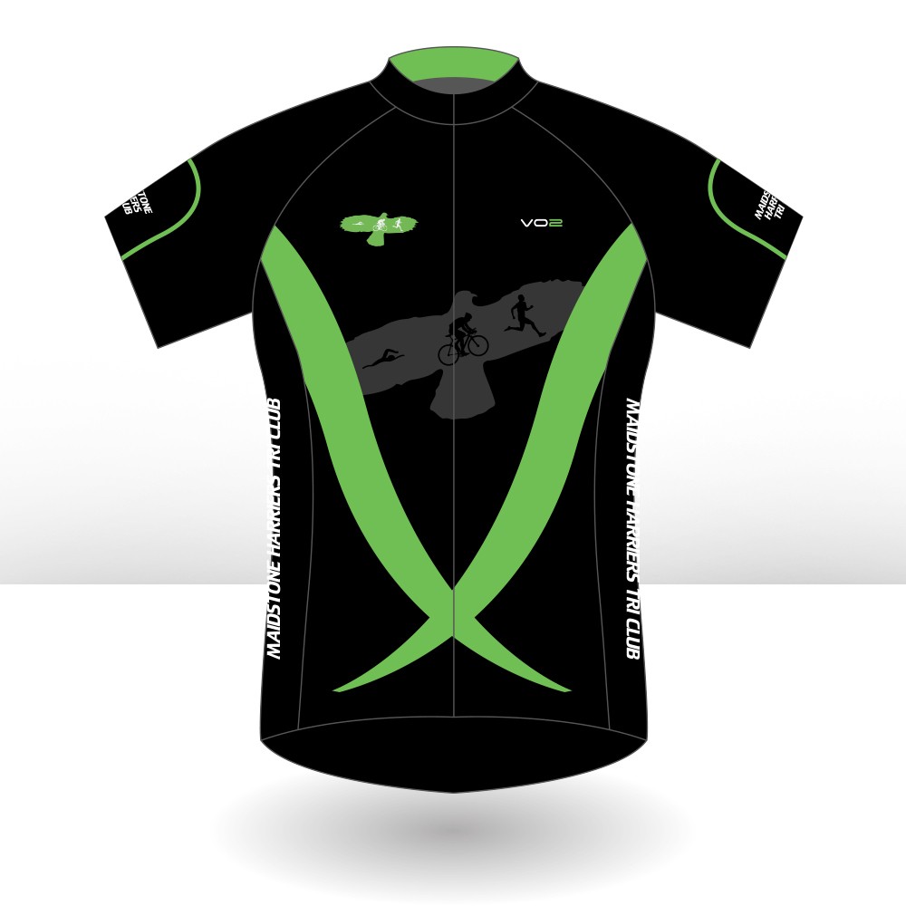 Maidstone Harriers Short Sleeved Velocity Cycling Jersey - Black