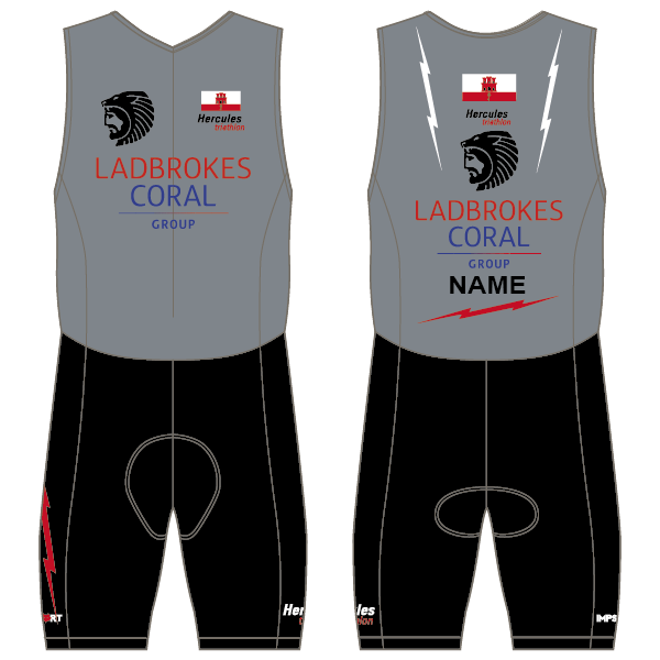 Gibraltar Triathlon Men's Tri Suit - Front Zip -  With Mesh Pockets