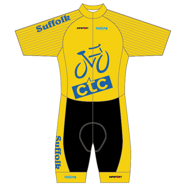 CTC Suffolk Yellow/Blue Design T2 Skinsuit - Open Zip