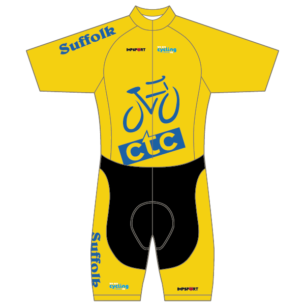 CTC Suffolk Yellow/Blue Design T1 Skinsuit - Short Sleeved