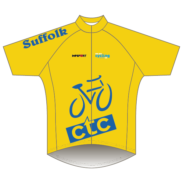 CTC Suffolk Yellow/Blue Design T1 Road Jersey - Short Sleeved