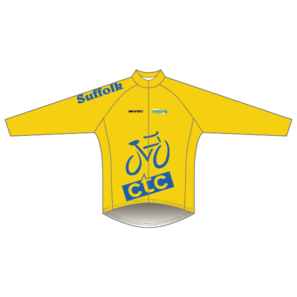 CTC Suffolk Yellow/Blue Design T1 Road Jersey - Long Sleeved
