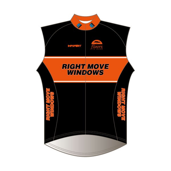 Team Right Move Windows Orange Design T1 Rain Gilet