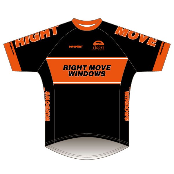 Team Right Move Windows Orange Design Short Sleeved Downhill Jersey