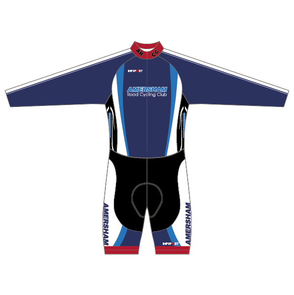 Amersham Road CC White Design T1 Skinsuit - Long Sleeved