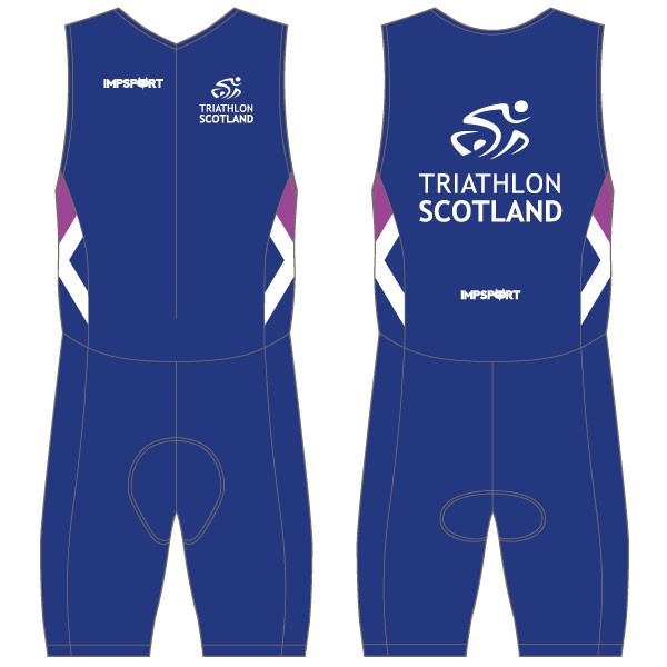 Triathlon Scotland Men's Tri Suit - Front Zip -  With Mesh Pockets