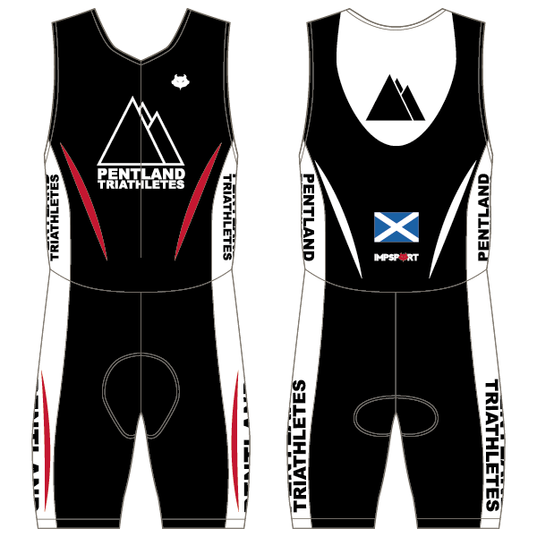 Pentland Triathletes Men's Tri Suit - Front Zip - With Mesh Pockets