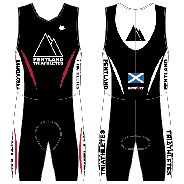 Pentland Triathletes Men's Tri Suit - Back  Zip - No Pockets