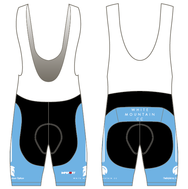 White Mountain CC Light Blue Design T1 Bibshorts