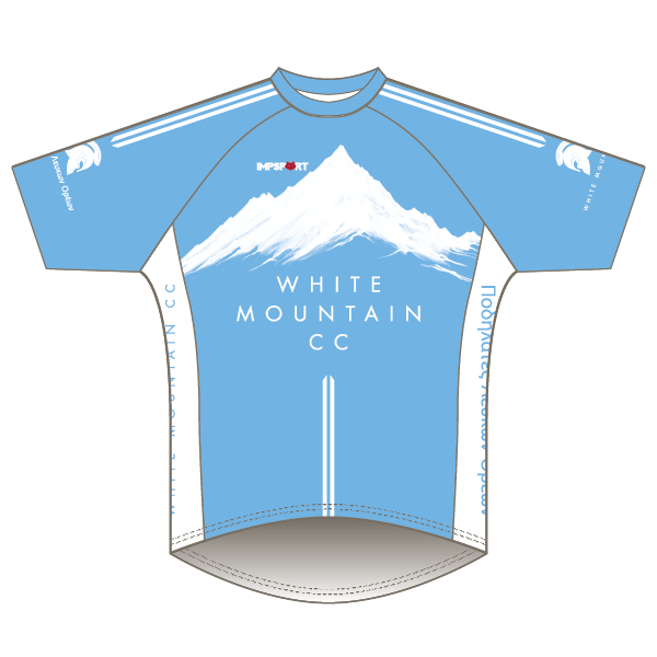 White Mountain CC Light Blue Design Short Sleeved Downhill Jersey