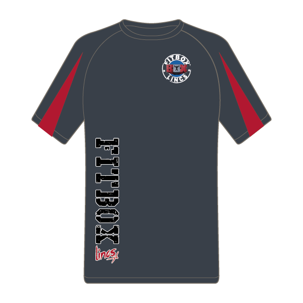 Fitbox Contrast Cool T (Charcoal/ Red)