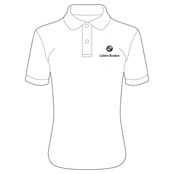 Listers BMW Boston Text Ladies Fit Polo Shirt - White