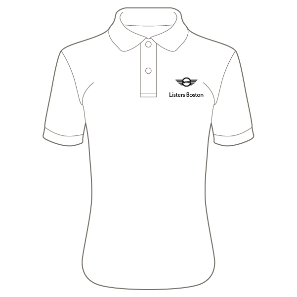 Listers Mini Boston Text Ladies Fit Polo Shirt - White