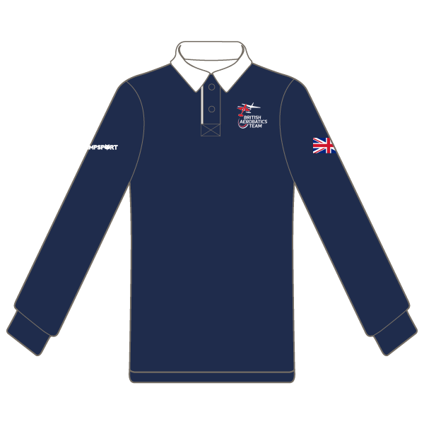 British Glider Aerobatics Team Front Row Womens Rugby Shirt (Navy/White)