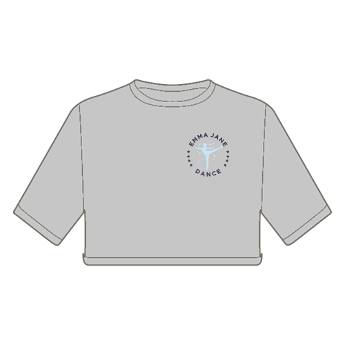 Emma Jane Dance Adult Crop Top Heather Grey