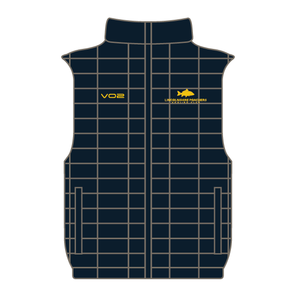 Lincolnshire Poachers Angling Club Padded Gilet Navy