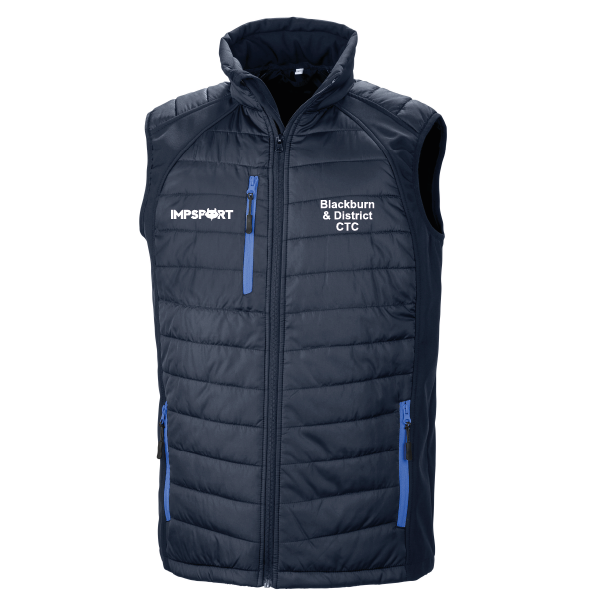 Blackburn and District CTC Hybrid Padded Bodywarmer (Navy/Royal)