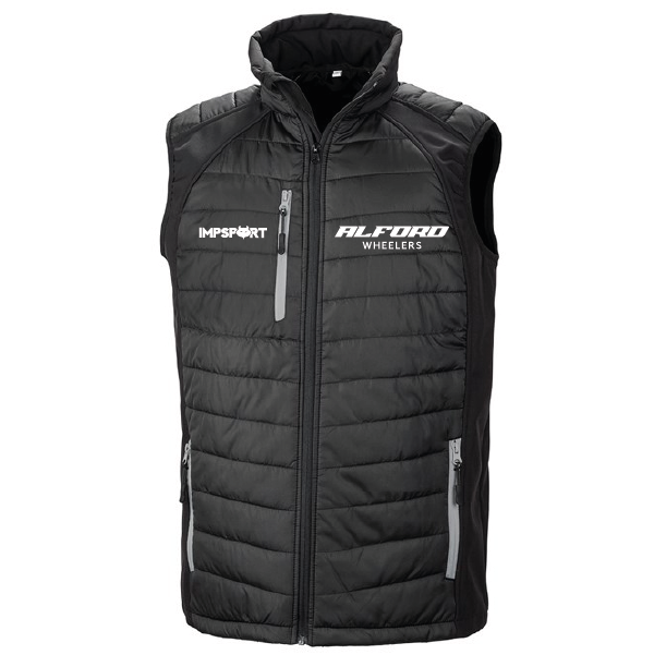 Alford Wheelers Hybrid Padded Bodywarmer (Black)