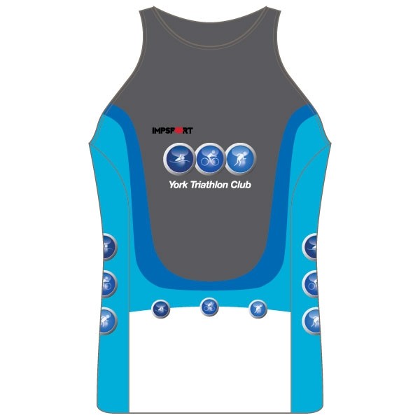 York Triathlon Club Running Vest - Full Back With Optional Name