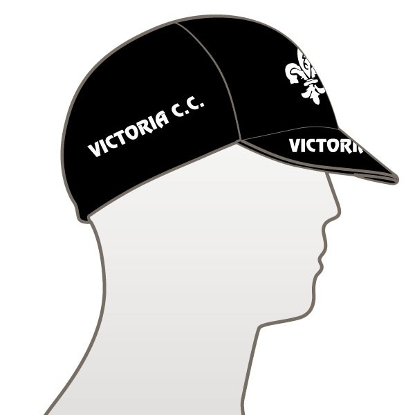 Victoria CC - Black Design Multi Panel Cycle Cap