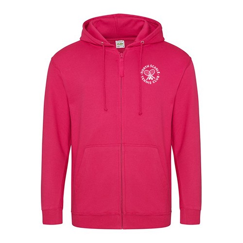 North Scarle Tennis Club Full Zip Hoodie - Hot Pink