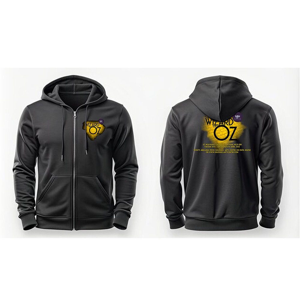 MJH Wizard of Oz Black Zipped Hoodie Black - Junior