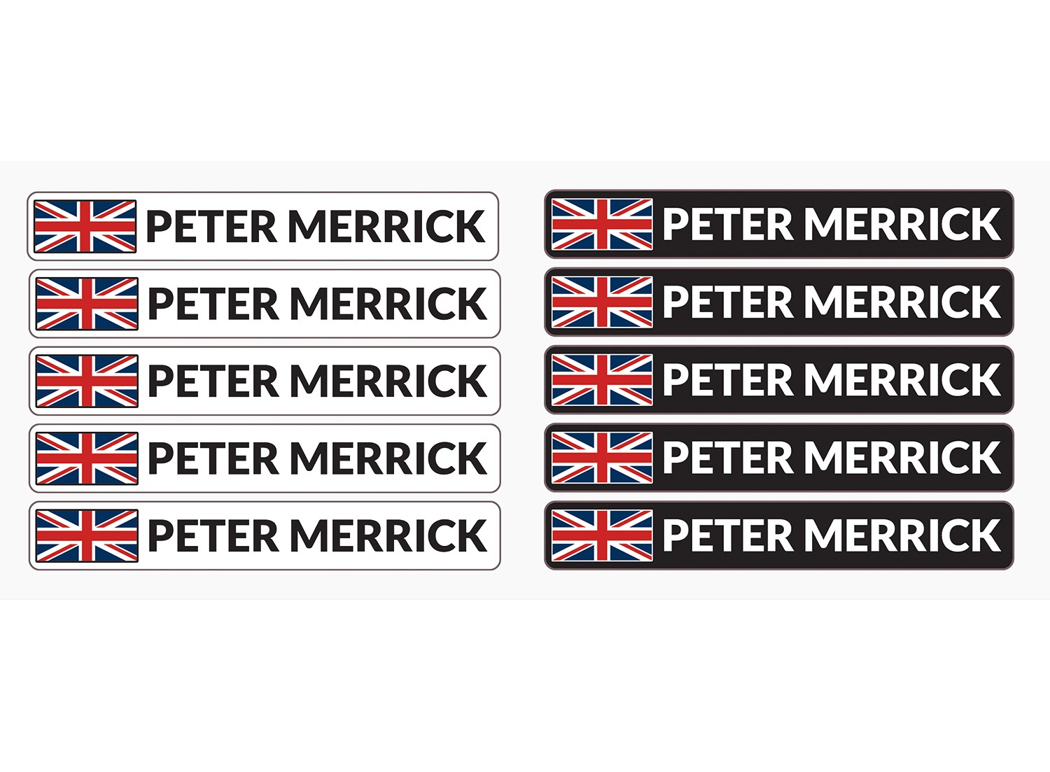 Custom Name & Flag Bike Frame Stickers (10 Pack)