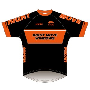 Team Right Move Windows Orange Design Short Sleeved Downhill Jersey