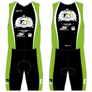 RnR Sport Men's Tri Suit - Front Zip -  With Mesh Pockets