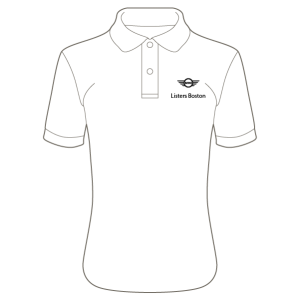 Listers Mini Boston Text Ladies Fit Polo Shirt - White
