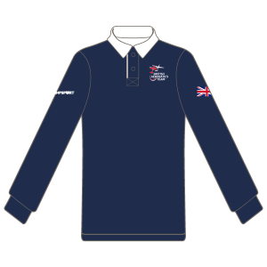 British Glider Aerobatics Team Front Row Womens Rugby Shirt (Navy/White)
