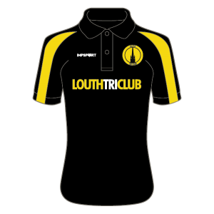 Louth Tri Club Contrast Cool Polo - Black/Gold