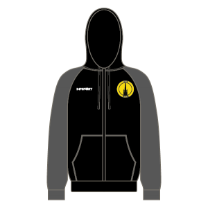 Louth Tri Club Ladies Cool Contrast Zoodie - Black/Charcoal