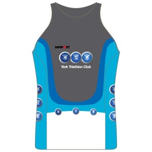 York Triathlon Club Running Vest - Full Back With Optional Name