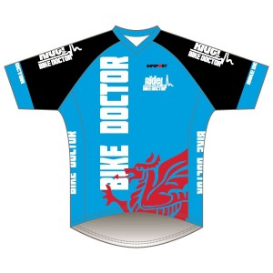 Bike Doctor - Blue Design Short Sleeve Coolcore T-Shirt V Neck
