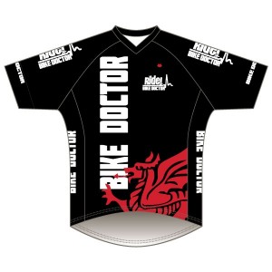Bike Doctor - Black Design Short Sleeve Coolcore T-Shirt V Neck