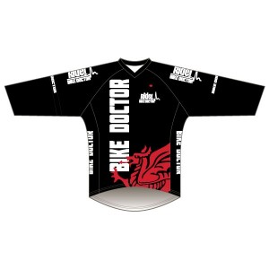 Bike Doctor - Black Design Long Sleeve Coolcore T-Shirt V Neck