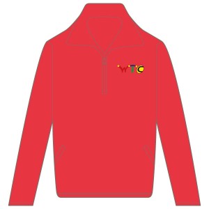 Washingborough Tennis Club Adult Zip Neck Sweatshirt - Red