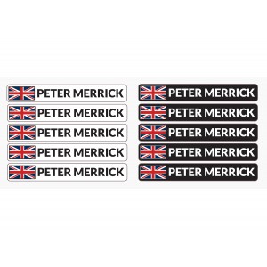 Custom Name & Flag Bike Frame Stickers (10 Pack)